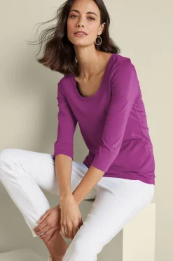 Soft Surroundings Soft Essential Supima 3/4 Sleeve Tee I| Tops