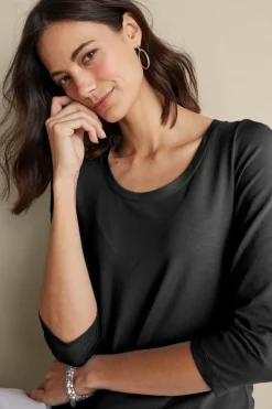 Soft Surroundings Soft Essential Supima 3/4 Sleeve Tee I| Tops