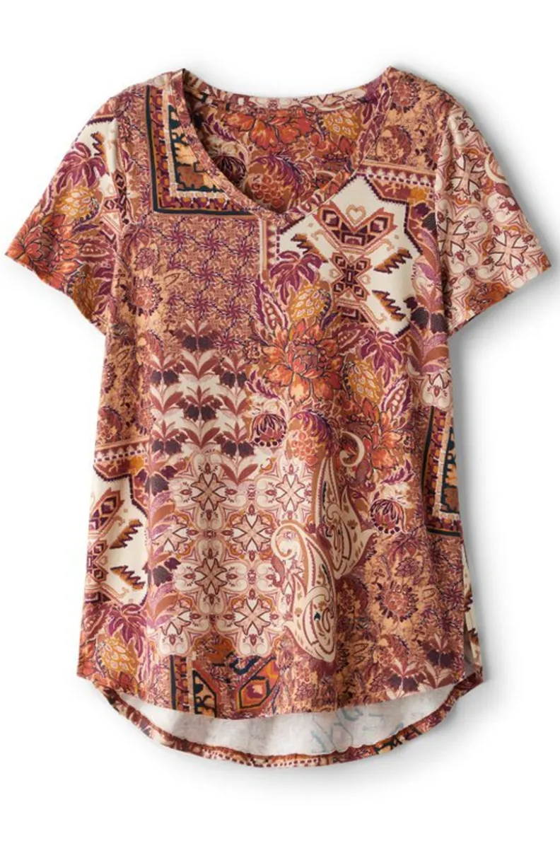 Soft Surroundings Soft Essential Supima Isabel Short Sleeve Tunic| Tops|Tunics & Leggings
