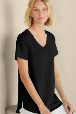 Soft Surroundings Soft Essential Supima Isabel Short Sleeve Tunic| Tops|Tunics & Leggings