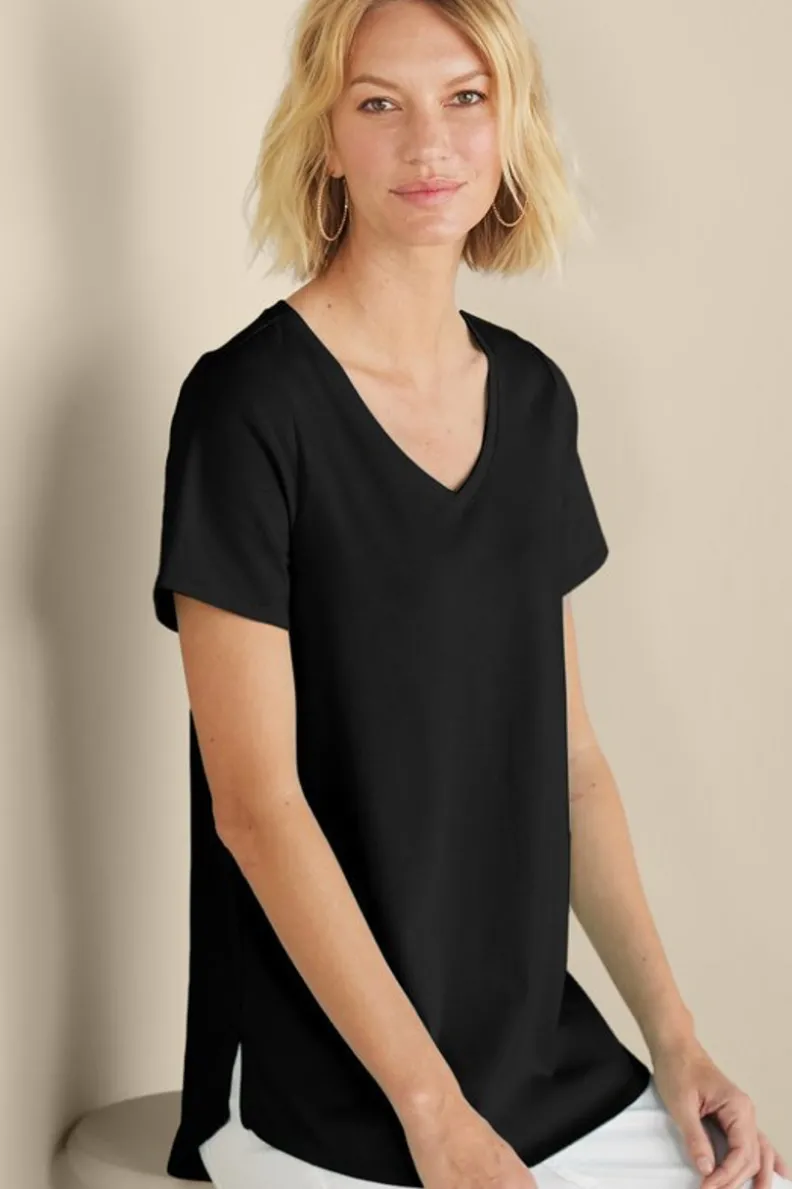 Soft Surroundings Soft Essential Supima Isabel Short Sleeve Tunic| Tops|Tunics & Leggings