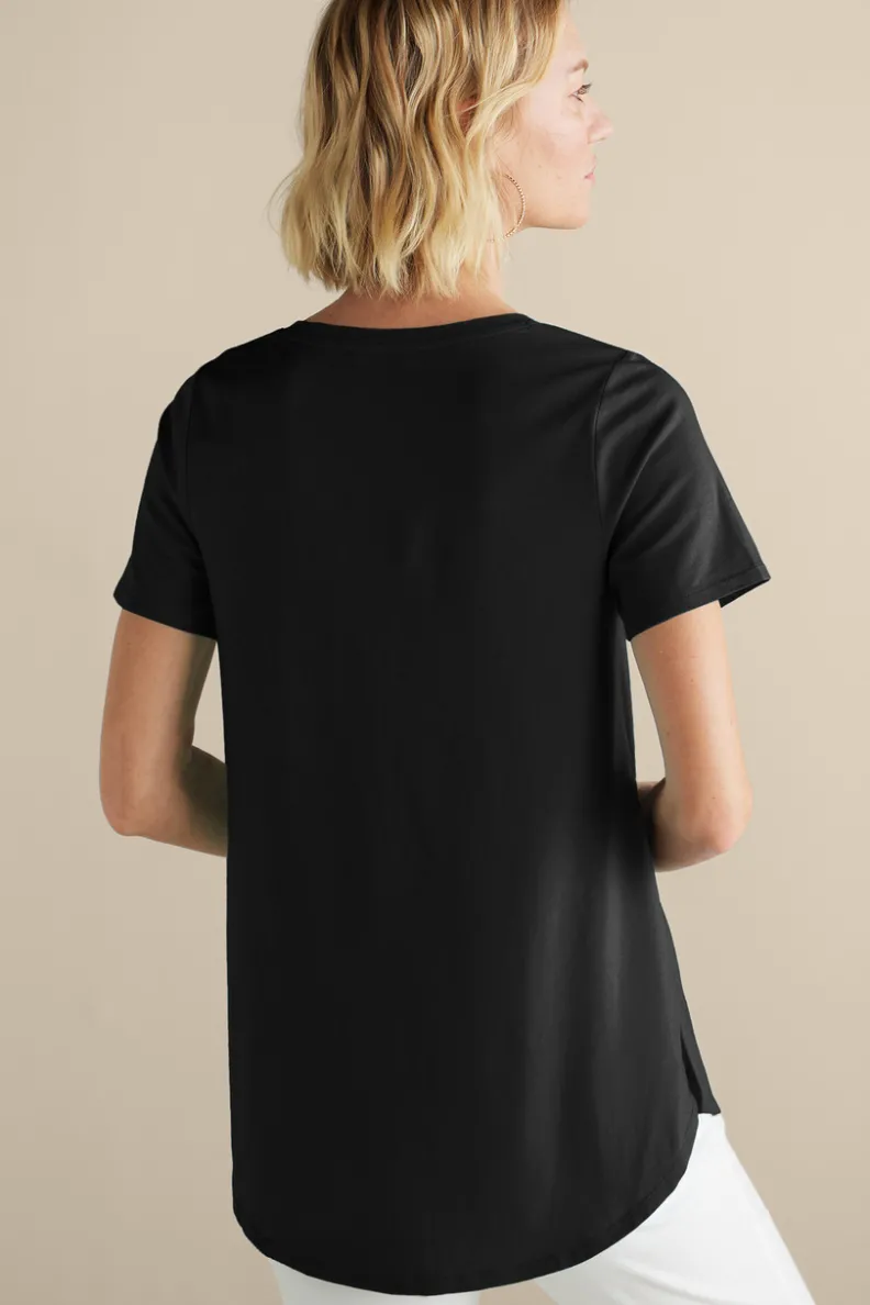 Soft Surroundings Soft Essential Supima Isabel Short Sleeve Tunic| Tops|Tunics & Leggings
