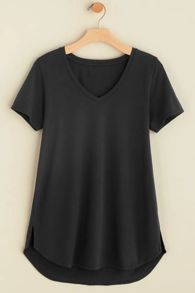 Soft Surroundings Soft Essential Supima Isabel Short Sleeve Tunic| Tops|Tunics & Leggings