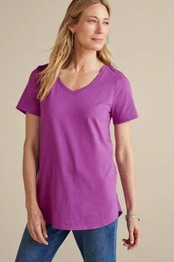 Soft Surroundings Soft Essential Supima Isabel Short Sleeve Tunic| Tops|Tunics & Leggings