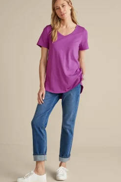 Soft Surroundings Soft Essential Supima Isabel Short Sleeve Tunic| Tops|Tunics & Leggings