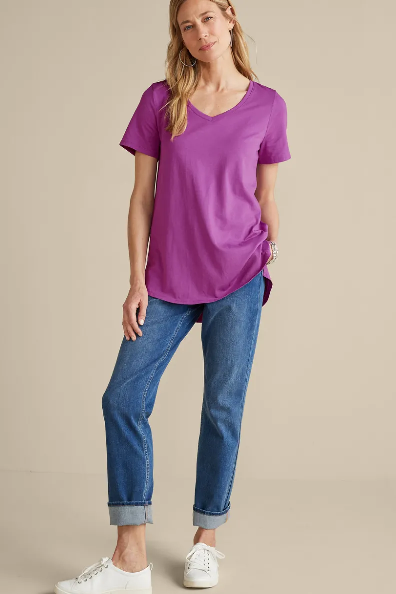 Soft Surroundings Soft Essential Supima Isabel Short Sleeve Tunic| Tops|Tunics & Leggings