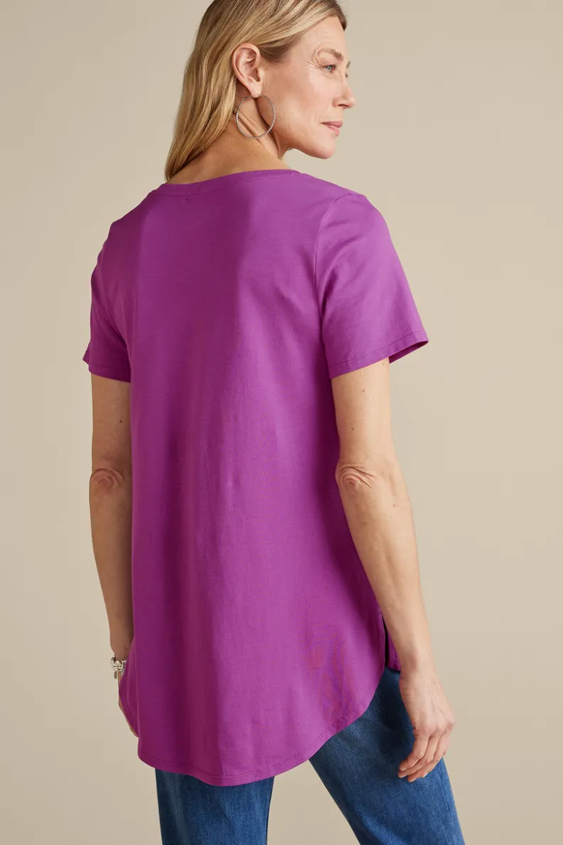 Soft Surroundings Soft Essential Supima Isabel Short Sleeve Tunic| Tops|Tunics & Leggings