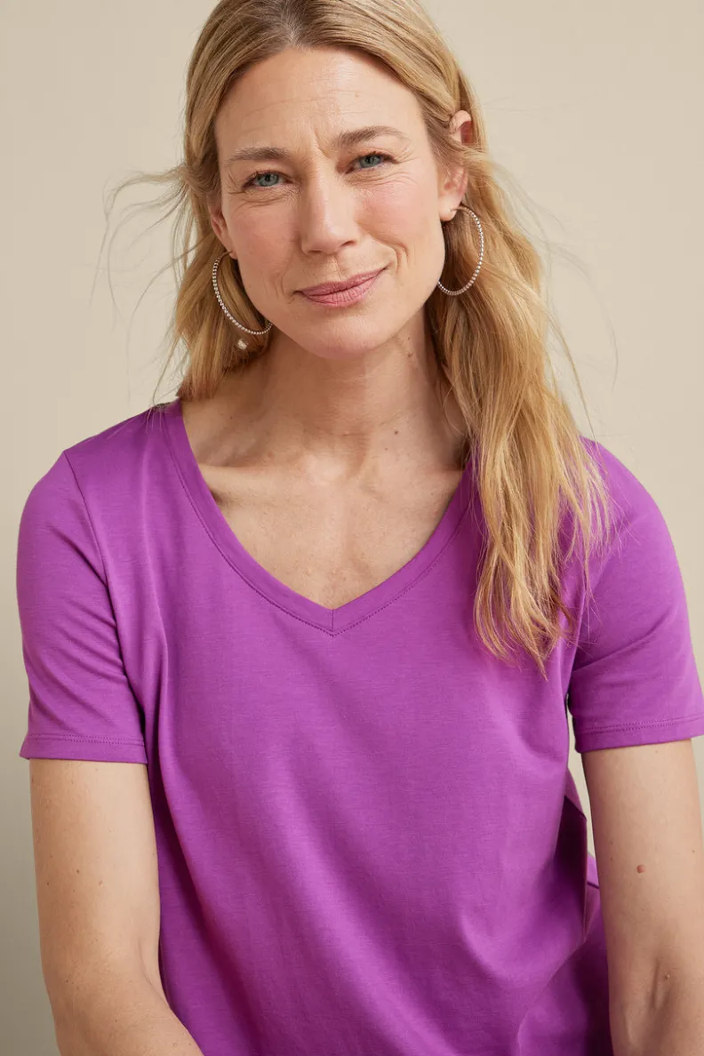 Soft Surroundings Soft Essential Supima Isabel Short Sleeve Tunic| Tops|Tunics & Leggings