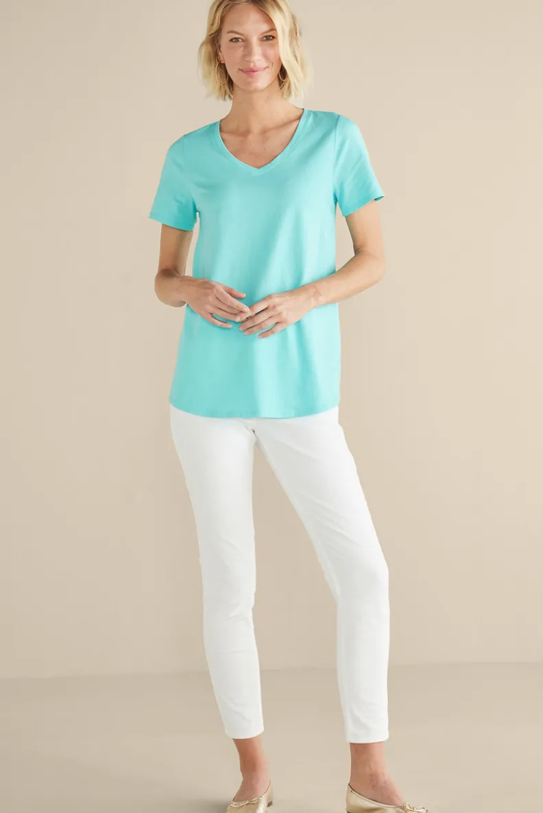 Soft Surroundings Soft Essential Supima Isabel Short Sleeve Tunic| Tops|Tunics & Leggings