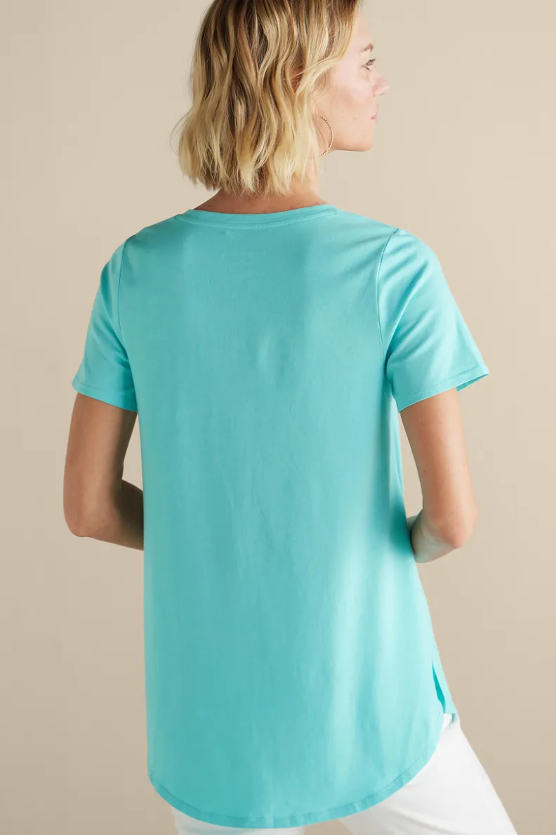 Soft Surroundings Soft Essential Supima Isabel Short Sleeve Tunic| Tops|Tunics & Leggings