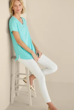 Soft Surroundings Soft Essential Supima Isabel Short Sleeve Tunic| Tops|Tunics & Leggings
