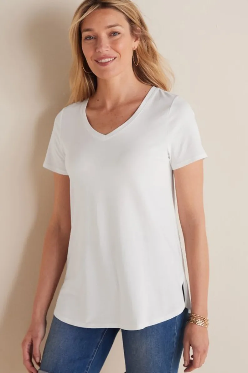 Soft Surroundings Soft Essential Supima Isabel Short Sleeve Tunic| Tops|Tunics & Leggings