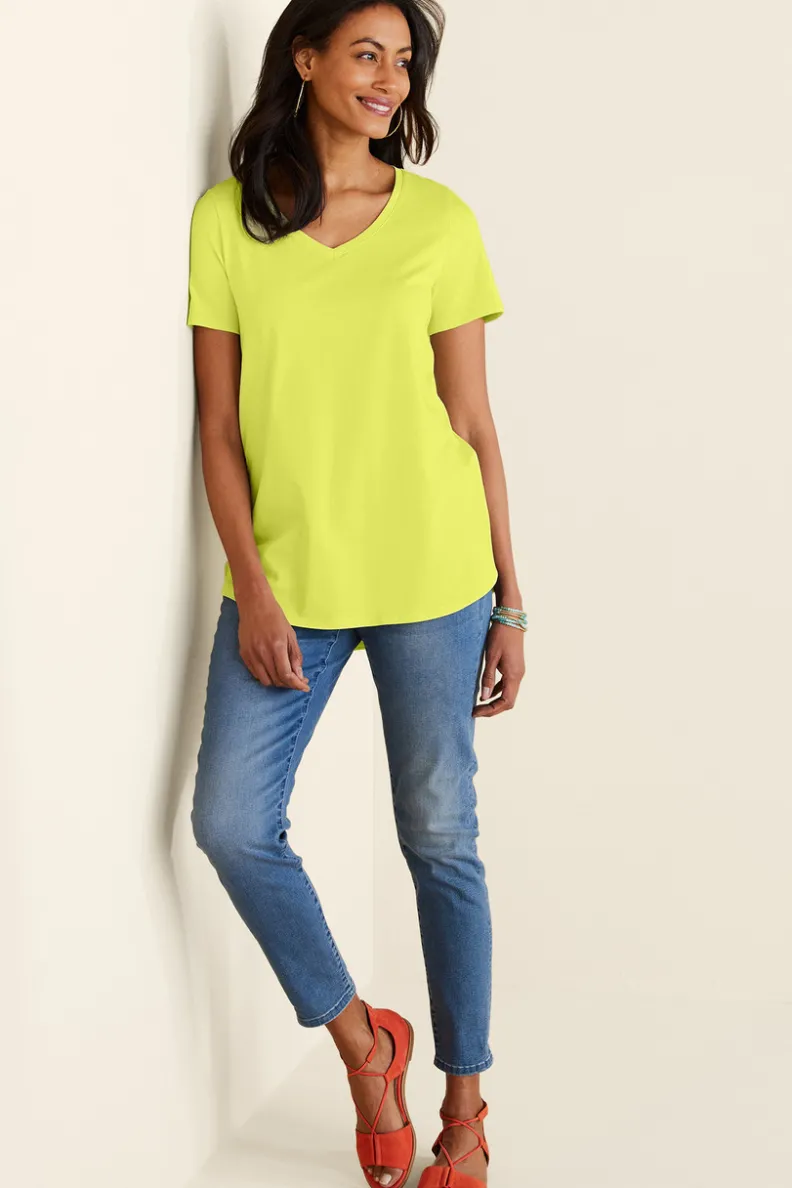 Soft Surroundings Soft Essential Supima Isabel Short Sleeve Tunic| Tops|Tunics & Leggings
