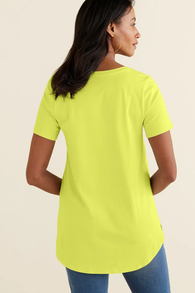Soft Surroundings Soft Essential Supima Isabel Short Sleeve Tunic| Tops|Tunics & Leggings