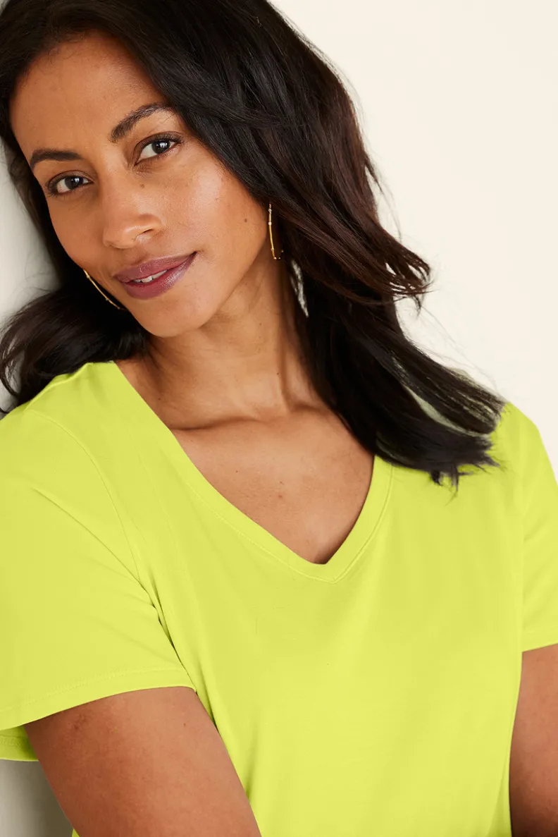 Soft Surroundings Soft Essential Supima Isabel Short Sleeve Tunic| Tops|Tunics & Leggings