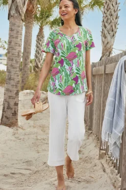 Soft Surroundings Soft Essential Supima Isabel Short Sleeve Tunic| Tops|Tunics & Leggings