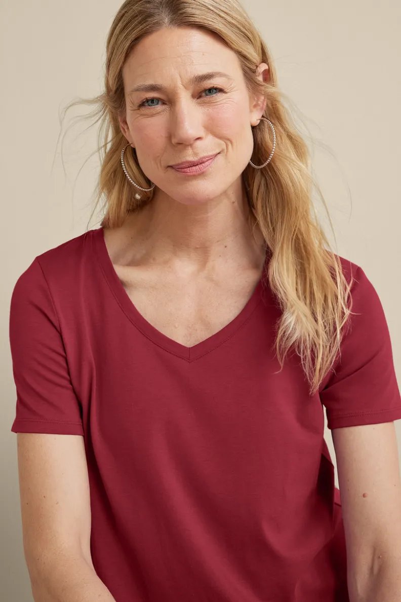 Soft Surroundings Soft Essential Supima Isabel Short Sleeve Tunic| Tops|Tunics & Leggings