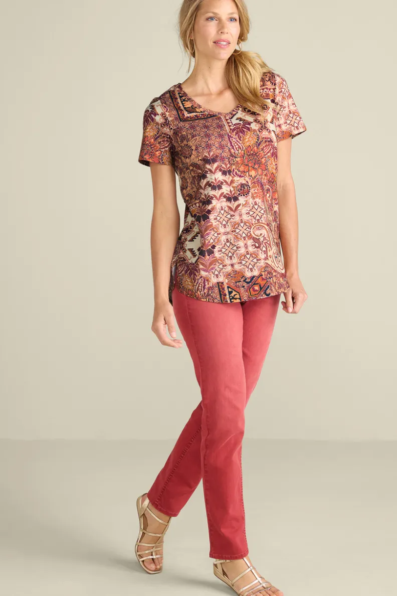 Soft Surroundings Soft Essential Supima Isabel Short Sleeve Tunic| Tops|Tunics & Leggings