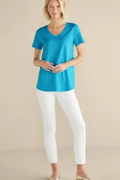Soft Surroundings Soft Essential Supima Isabel Short Sleeve Tunic| Tops|Tunics & Leggings