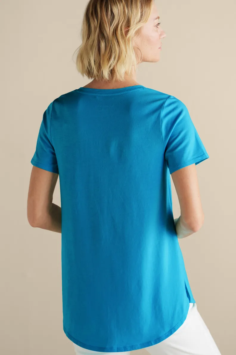 Soft Surroundings Soft Essential Supima Isabel Short Sleeve Tunic| Tops|Tunics & Leggings