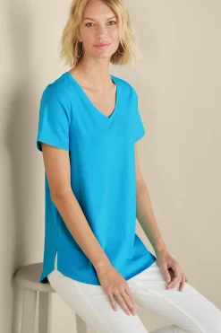 Soft Surroundings Soft Essential Supima Isabel Short Sleeve Tunic| Tops|Tunics & Leggings