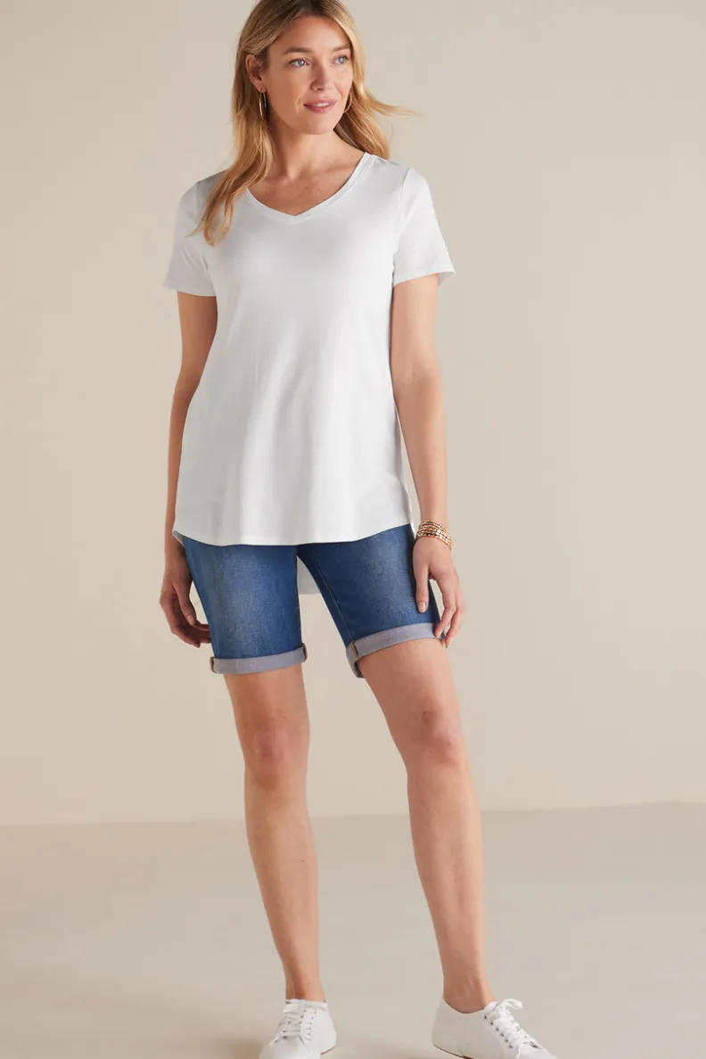 Soft Surroundings Soft Essential Supima Isabel Short Sleeve Tunic| Tops|Tunics & Leggings