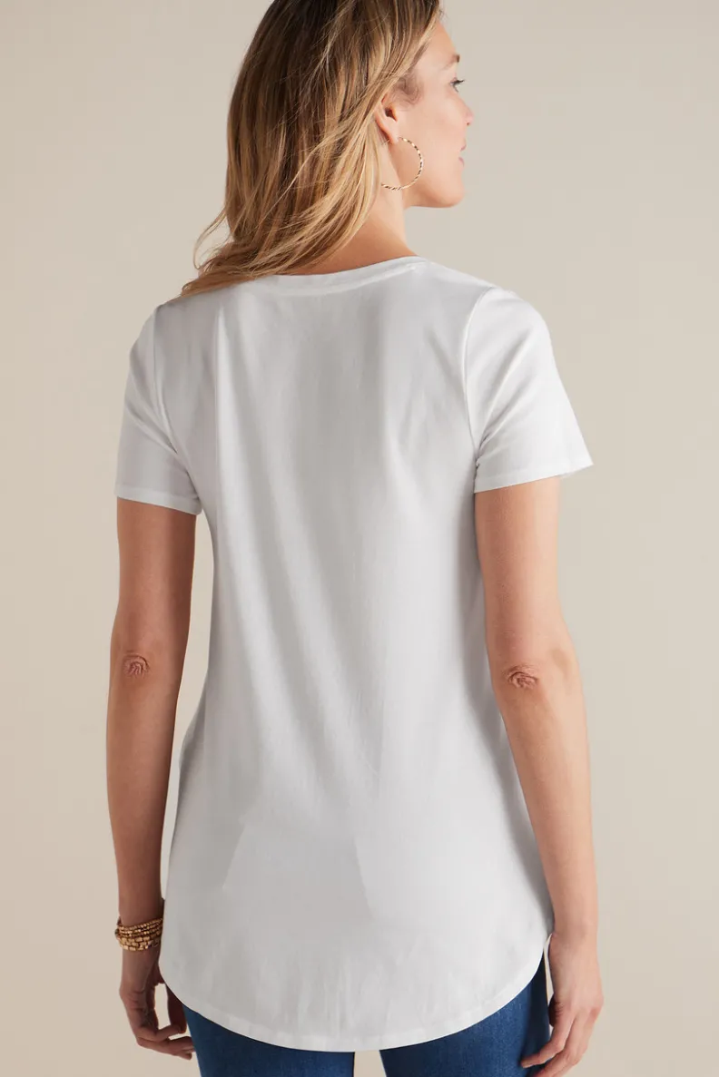 Soft Surroundings Soft Essential Supima Isabel Short Sleeve Tunic| Tops|Tunics & Leggings