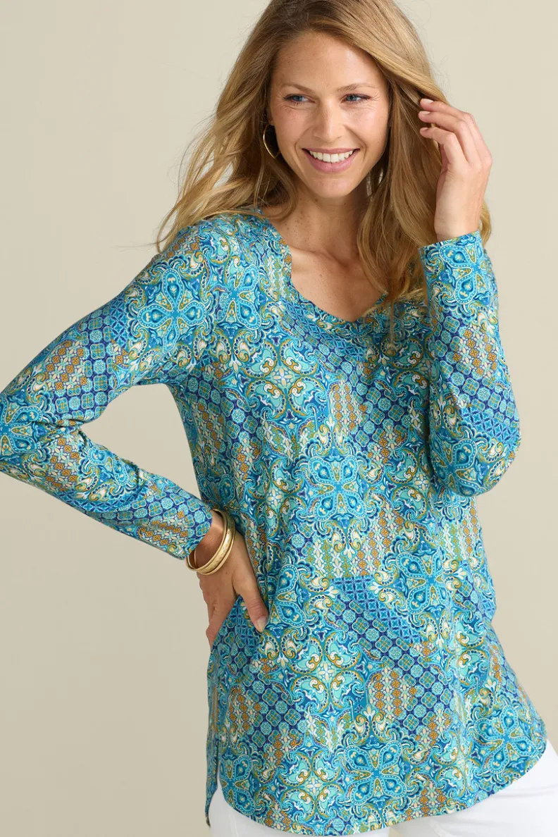 Soft Surroundings Soft Essential Supima Isabel Long Sleeve Tunic| Tops