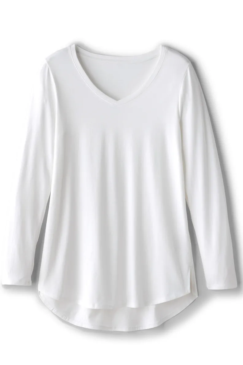 Soft Surroundings Soft Essential Supima Isabel Long Sleeve Tunic| Tops