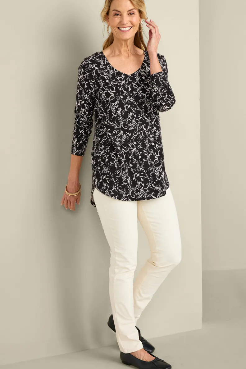 Soft Surroundings Soft Essential Supima Isabel Long Sleeve Tunic| Tops