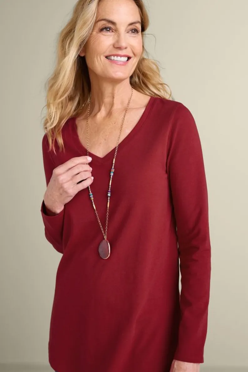 Soft Surroundings Soft Essential Supima Isabel Long Sleeve Tunic| Tops