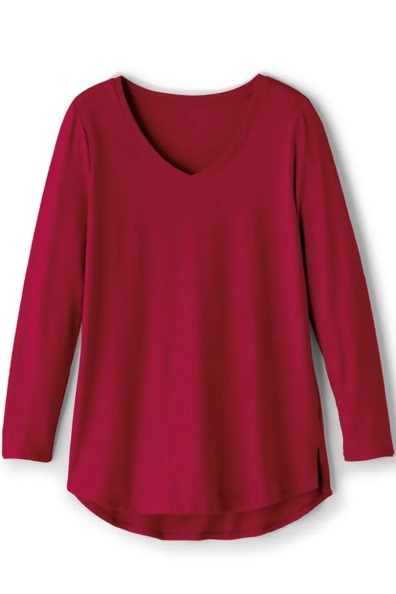 Soft Surroundings Soft Essential Supima Isabel Long Sleeve Tunic| Tops