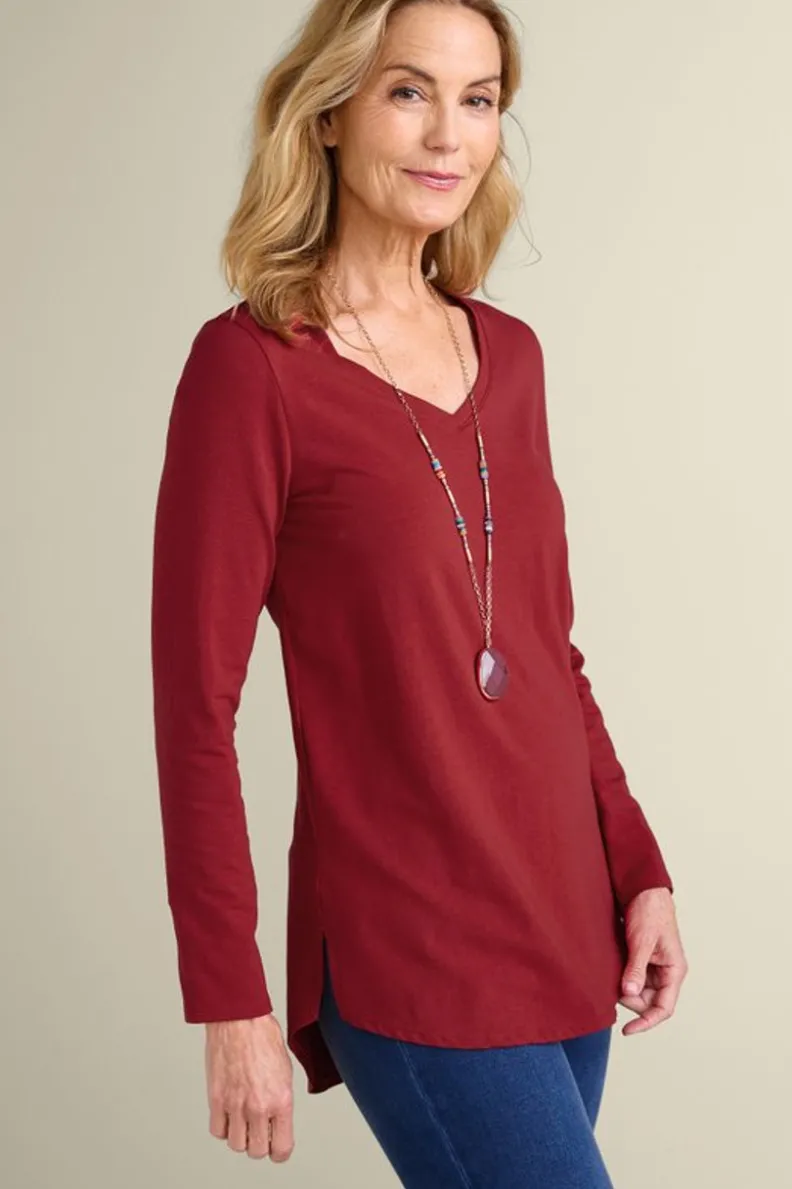 Soft Surroundings Soft Essential Supima Isabel Long Sleeve Tunic| Tops