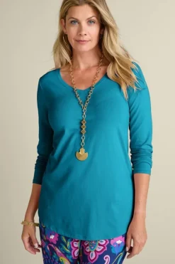 Soft Surroundings Soft Essential Supima Isabel Long Sleeve Tunic| Tops