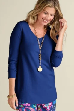 Soft Surroundings Soft Essential Supima Isabel Long Sleeve Tunic| Tops