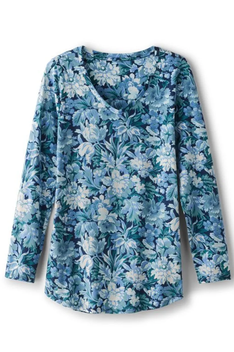 Soft Surroundings Soft Essential Supima Isabel Long Sleeve Tunic| Tops