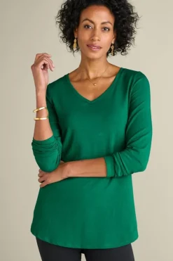 Soft Surroundings Soft Essential Supima Isabel Long Sleeve Tunic| Tops