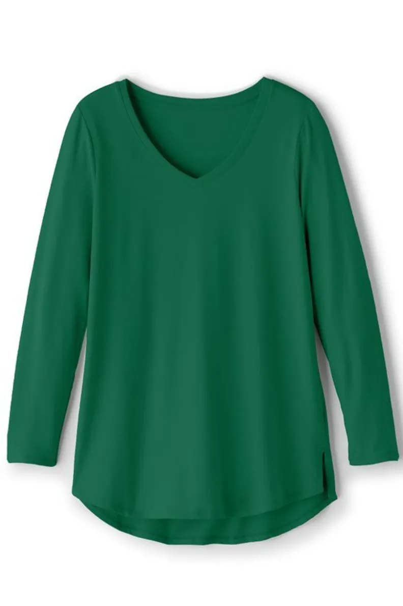 Soft Surroundings Soft Essential Supima Isabel Long Sleeve Tunic| Tops