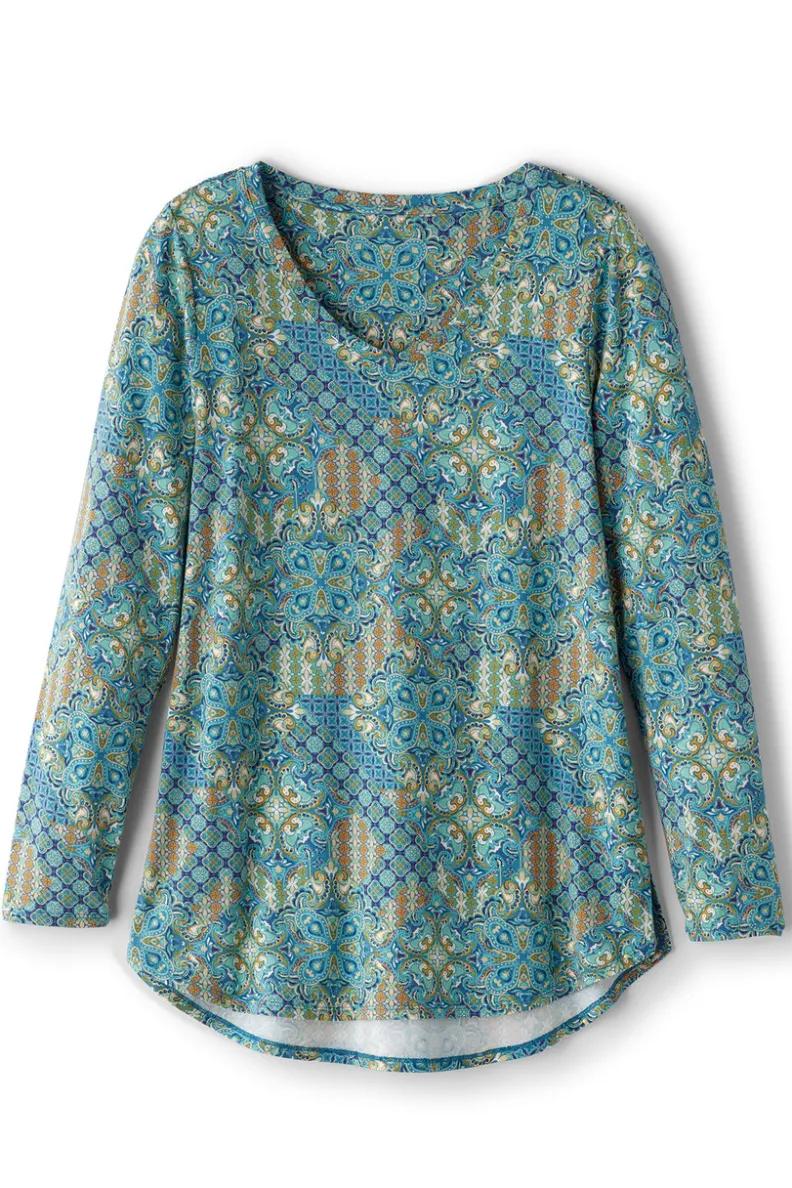 Soft Surroundings Soft Essential Supima Isabel Long Sleeve Tunic| Tops
