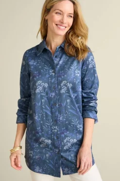 Soft Surroundings Stretch Faux Suede Boyfriend Tunic Shirt| Tops
