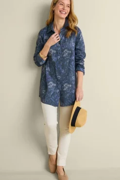 Soft Surroundings Stretch Faux Suede Boyfriend Tunic Shirt| Tops