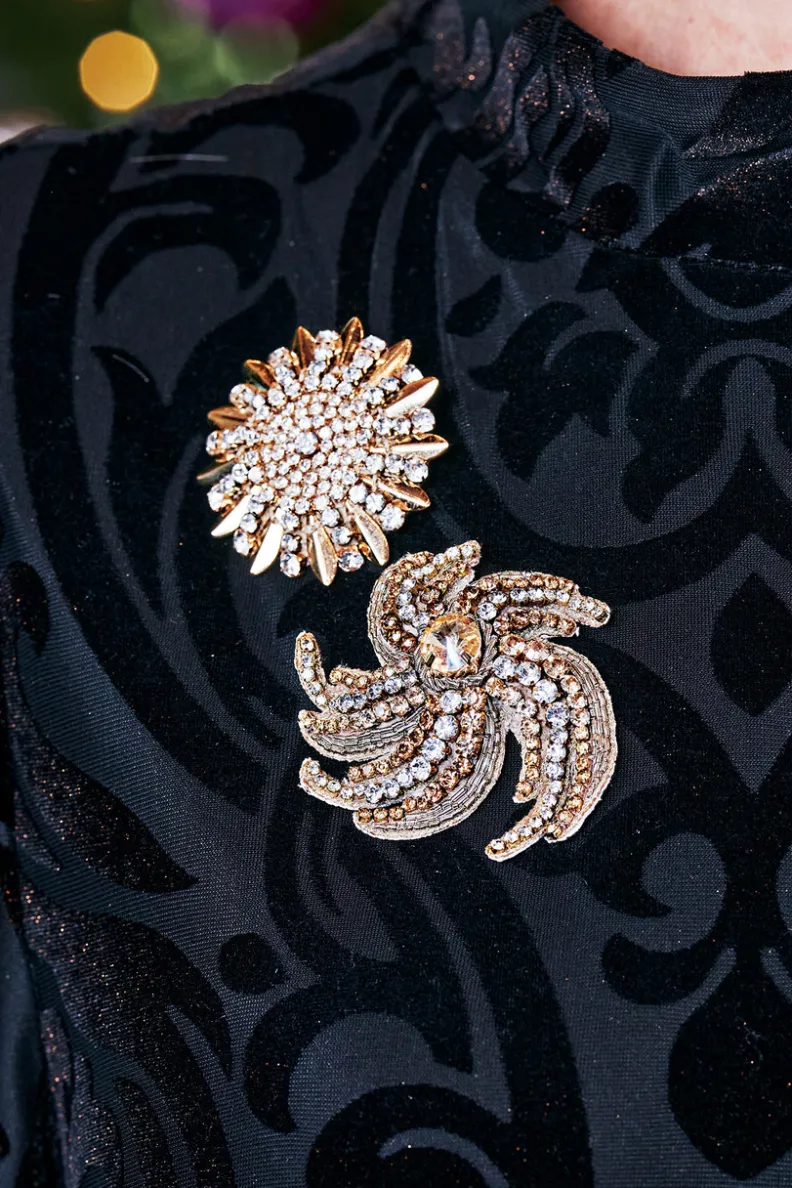 Soft Surroundings Swirl Around Burst Brooch| Jewelry|Necklaces