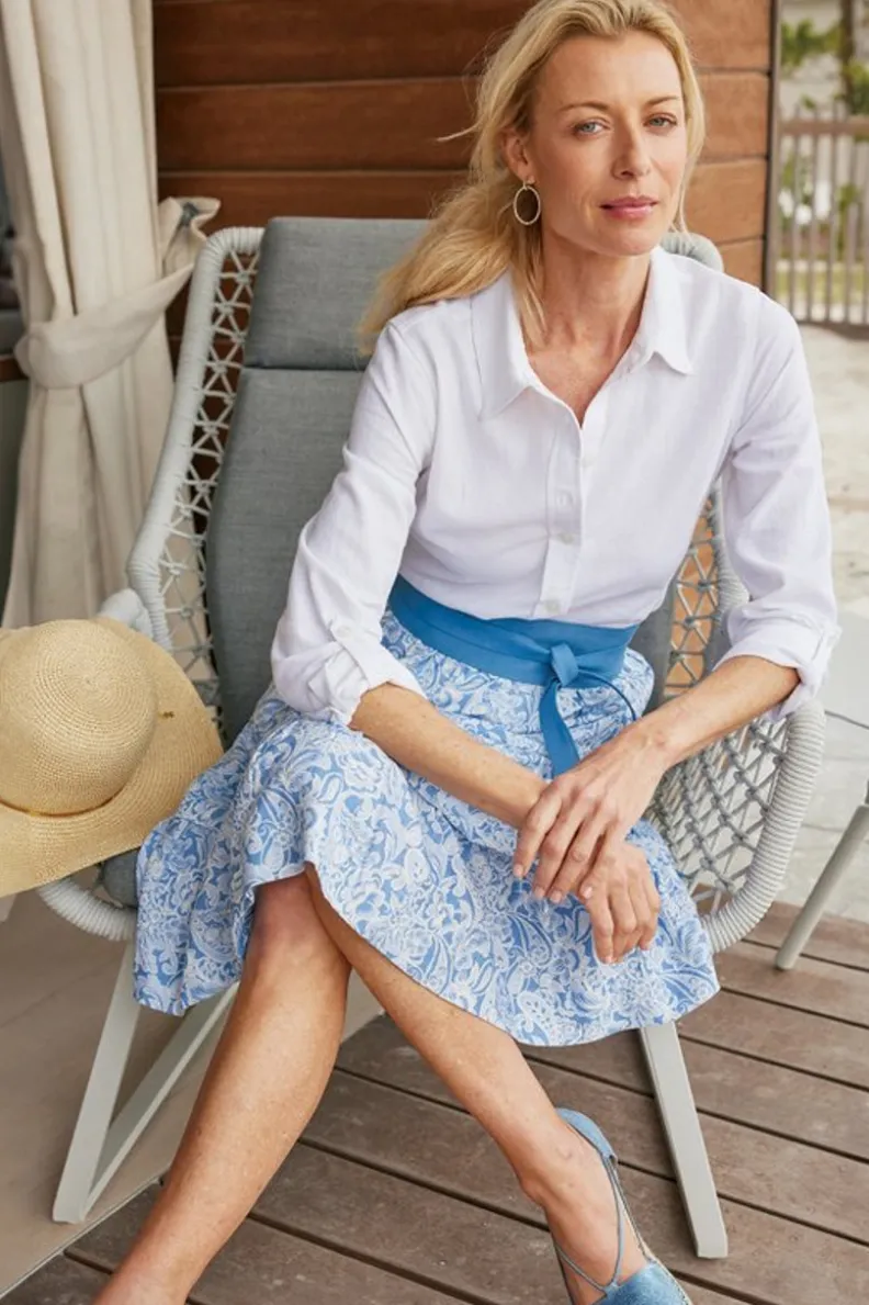 Soft Surroundings Talisa Linen Blend Skirt| Skirts