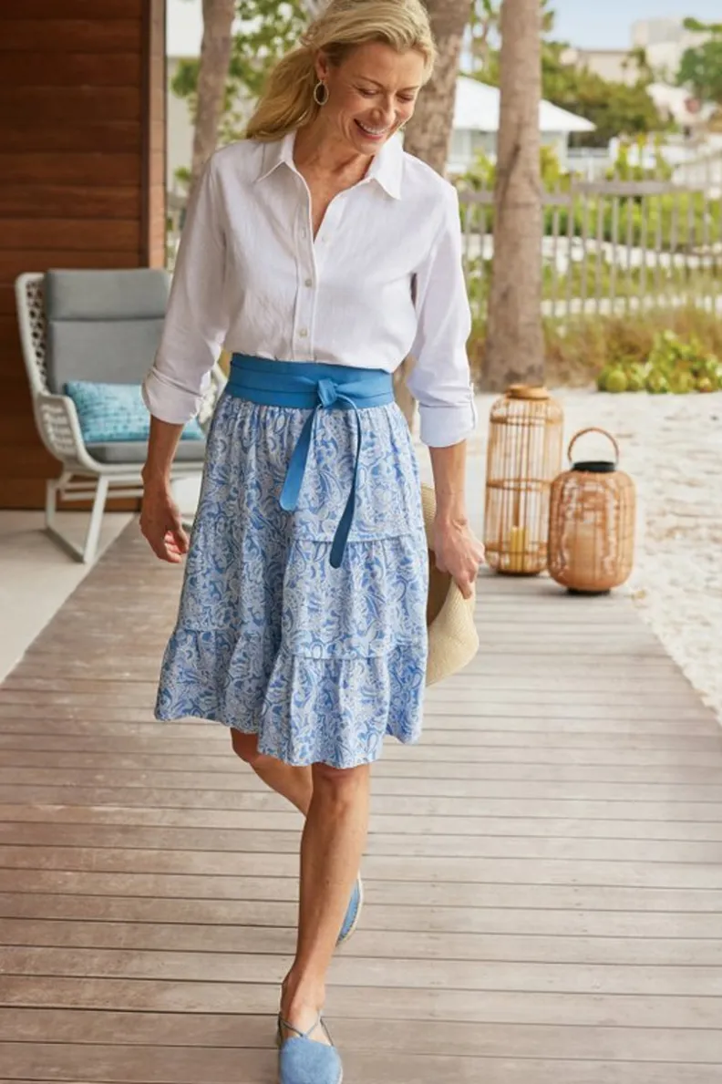 Soft Surroundings Talisa Linen Blend Skirt| Skirts