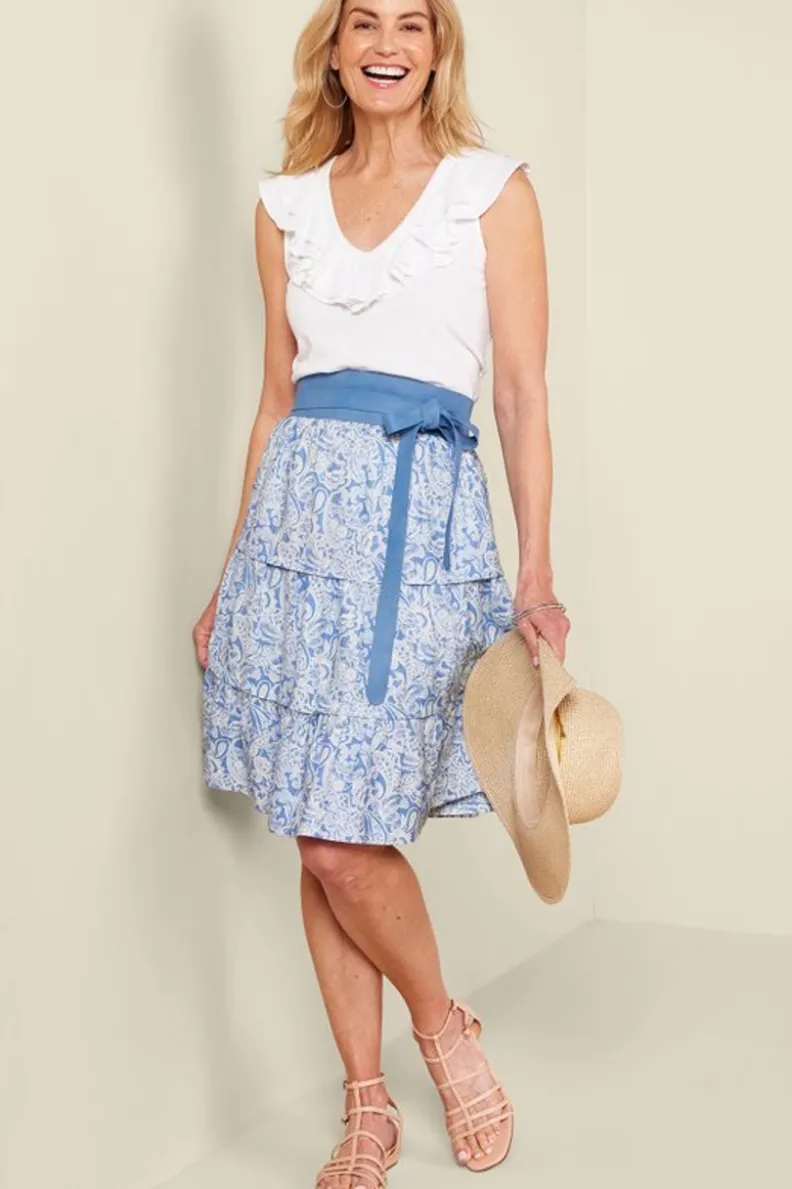 Soft Surroundings Talisa Linen Blend Skirt| Skirts