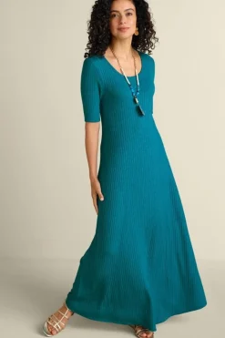 Soft Surroundings Textured Short Sleeve Santiago Dress| Dresses