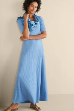 Soft Surroundings Textured Short Sleeve Santiago Dress| Dresses