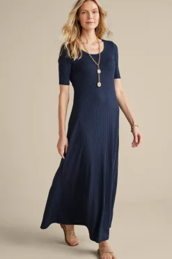 Soft Surroundings Textured Short Sleeve Santiago Dress| Dresses