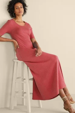 Soft Surroundings Textured Short Sleeve Santiago Dress| Dresses