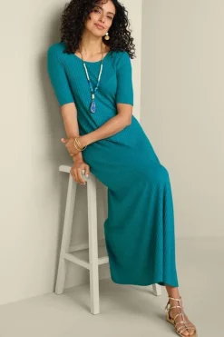 Soft Surroundings Textured Short Sleeve Santiago Dress| Dresses